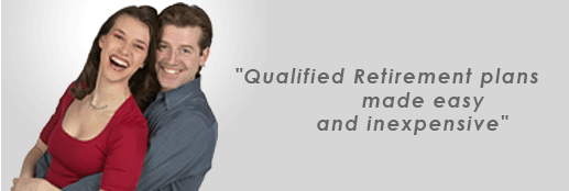 This is a banner image that says: Qualified Retirement plans made easy and inexpensive